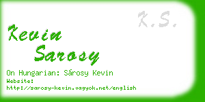 kevin sarosy business card